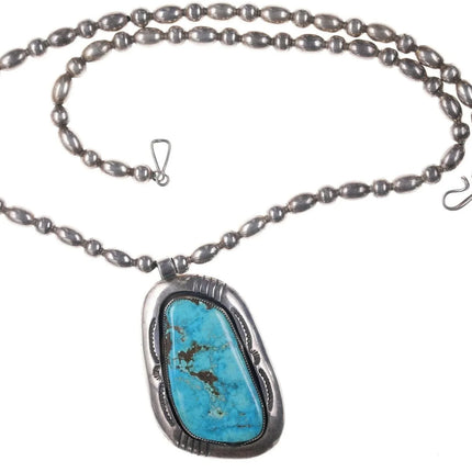 Vintage Native American Sterling Turquoise Pendant necklace - Estate Fresh Austin