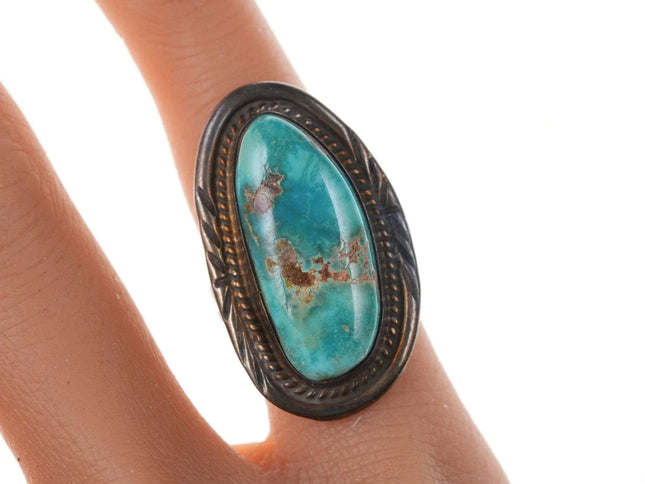 Vintage Native American Sterling turquoise ring size 4.75 - Estate Fresh Austin