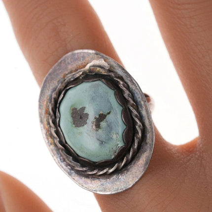 Vintage Native American Sterling turquoise ring size 7.5 - Estate Fresh Austin