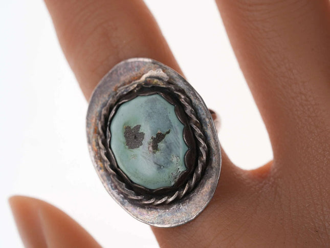Vintage Native American Sterling turquoise ring size 7.5 - Estate Fresh Austin