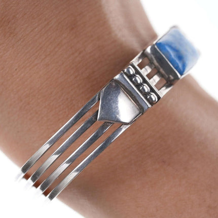 6.25" Vintage Native American Sterling/Sodalite cuff bracelet - Estate Fresh Austin