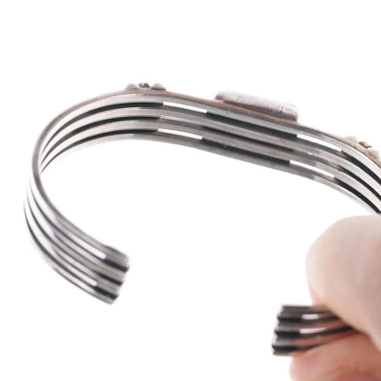 6.25" Vintage Native American Sterling/Sodalite cuff bracelet - Estate Fresh Austin