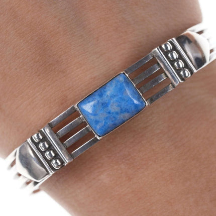 6.25" Vintage Native American Sterling/Sodalite cuff bracelet - Estate Fresh Austin