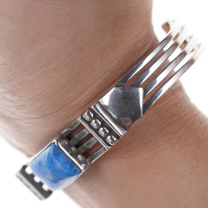 6.25" Vintage Native American Sterling/Sodalite cuff bracelet - Estate Fresh Austin