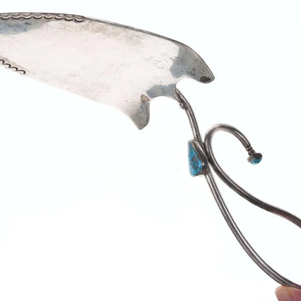 Vintage Native American Sterling/turquoise cake server - Estate Fresh Austin