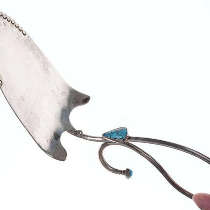 Vintage Native American Sterling/turquoise cake server - Estate Fresh Austin