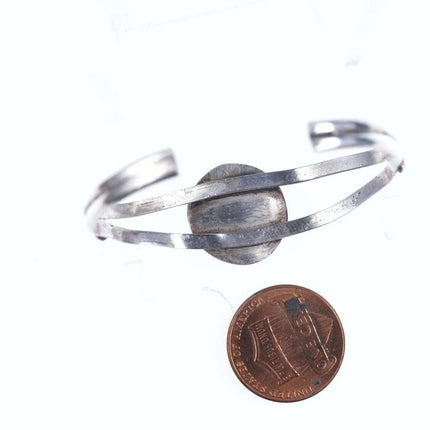 Vintage Native American Sterling/turquoise Childs cuff bracelet. - Estate Fresh Austin