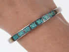 Vintage Native American Sterling/turquoise Chip channel inlay cuff bracelet - Estate Fresh Austin