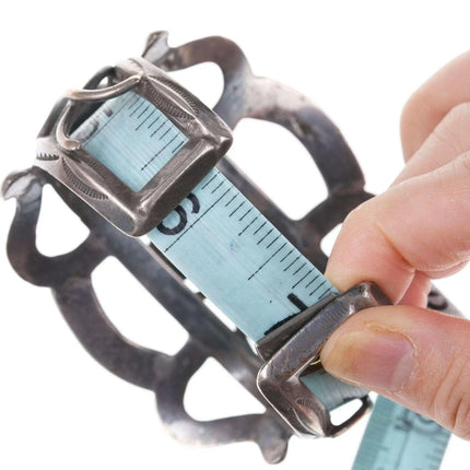 7" Vintage Native American Sterling/turquoise cuff bracelet d - Estate Fresh Austin