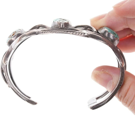 7" Vintage Native American Sterling/turquoise cuff bracelet d - Estate Fresh Austin