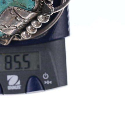 6.375" Vintage Native American Sterling/turquoise cuff bracelet h - Estate Fresh Austin