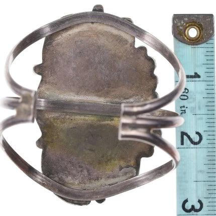 6.375" Vintage Native American Sterling/turquoise cuff bracelet h - Estate Fresh Austin