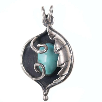 Vintage Native American sterling/turquoise pendant - Estate Fresh Austin