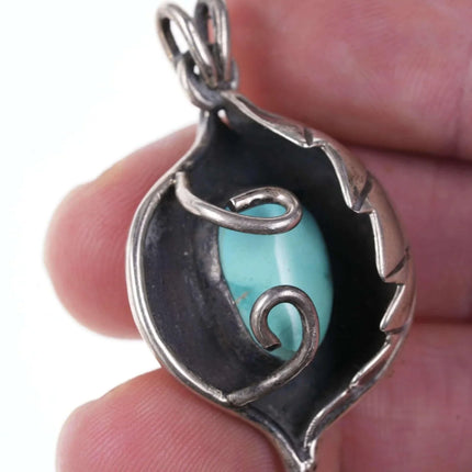 Vintage Native American sterling/turquoise pendant - Estate Fresh Austin