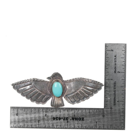 Vintage Native American sterling/turquoise thunderbird pin - Estate Fresh Austin