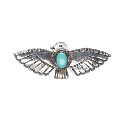 Vintage Native American sterling/turquoise thunderbird pin - Estate Fresh Austin