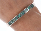 Vintage Native American Turquoise Chip inlay sterling Cuff bracelet - Estate Fresh Austin