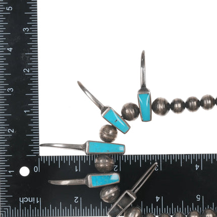 Vintage Native American turquoise inlay sterling beaded claw necklace - Estate Fresh Austin