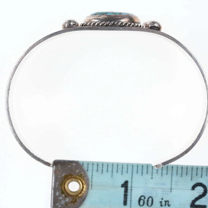 6.5" Vintage Native American Turquoise Sterling Heavy Stamped Cuff bracelet - Estate Fresh Austin