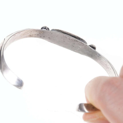 Vintage Native American Turquoise Sterling Old Pawn cuff bracelet - Estate Fresh Austin