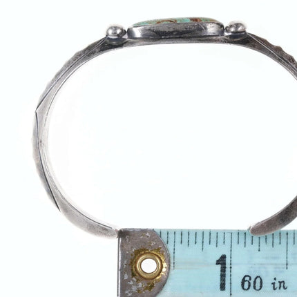 Vintage Native American Turquoise Sterling Old Pawn cuff bracelet - Estate Fresh Austin