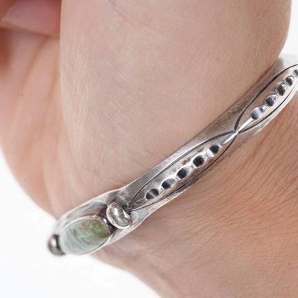 Vintage Native American Turquoise Sterling Old Pawn cuff bracelet - Estate Fresh Austin