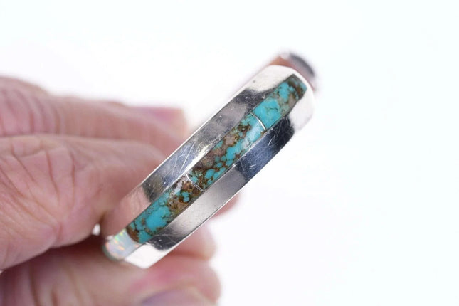 Vintage Native American Turquoise/opal channel inlay bracelet - Estate Fresh Austin