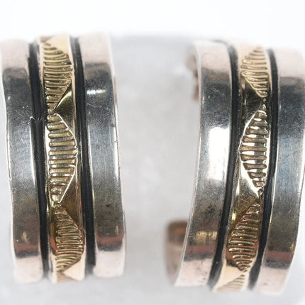 Vintage Navajo 14k/Sterling hoop earrings - Estate Fresh Austin