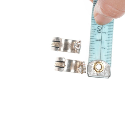 Vintage Navajo 14k/Sterling hoop earrings - Estate Fresh Austin