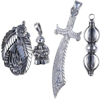 Vintage Navajo and Other sterling pendants - Estate Fresh Austin