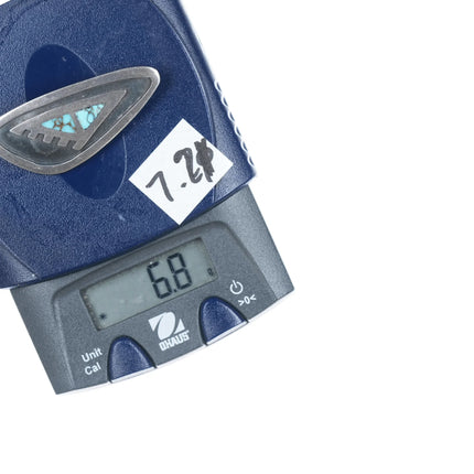 Vintage Navajo high grade turquoise silver pin overlay style - Estate Fresh Austin