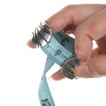 6.25" Vintage Navajo High grade turquoise silver row cuff bracelet - Estate Fresh Austin