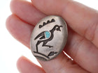 Vintage Navajo Overlay Sterling Channel inlay turquoise pin - Estate Fresh Austin