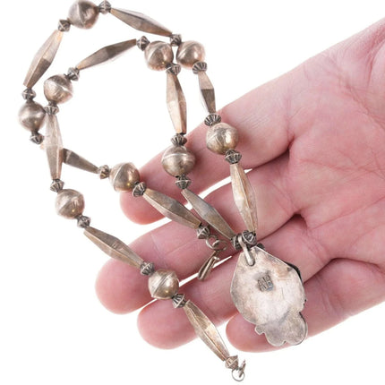 Vintage Navajo silver and turquoise beaded necklace - Estate Fresh Austin