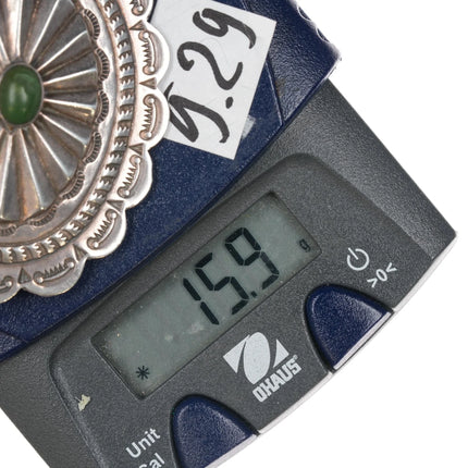 Vintage Navajo silver and turquoise concho pin - Estate Fresh Austin