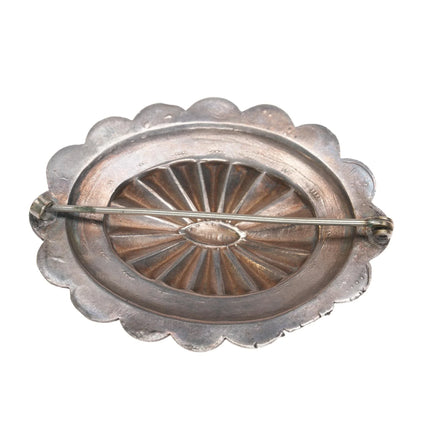 Vintage Navajo silver and turquoise concho pin - Estate Fresh Austin