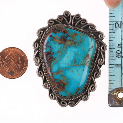 Vintage Navajo silver and turquoise pendant - Estate Fresh Austin