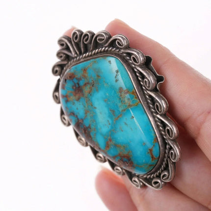 Vintage Navajo silver and turquoise pendant - Estate Fresh Austin
