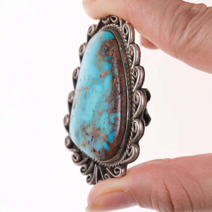 Vintage Navajo silver and turquoise pendant - Estate Fresh Austin