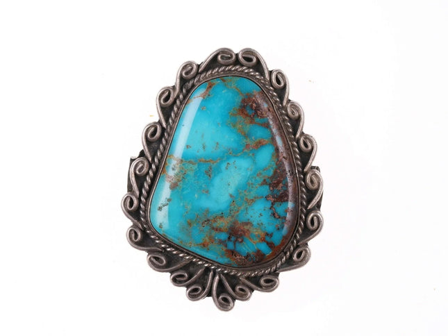 Vintage Navajo silver and turquoise pendant - Estate Fresh Austin