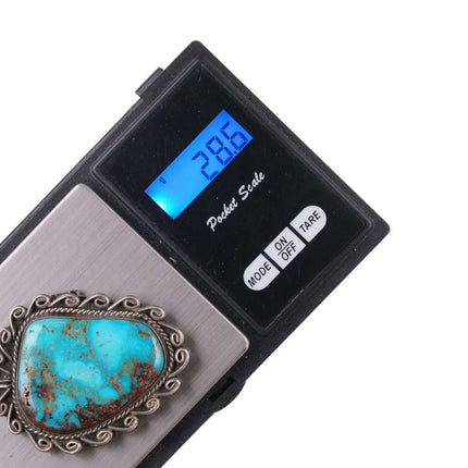 Vintage Navajo silver and turquoise pendant - Estate Fresh Austin