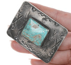 Vintage Navajo Silver and turquoise pin with arrow and snake stampings - Estate Fresh Austin