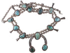 Vintage Navajo Silver and turquoise squash blossom necklace c - Estate Fresh Austin