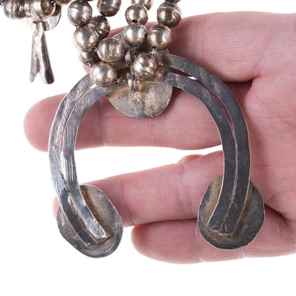 Vintage Navajo Silver and turquoise squash blossom necklace c - Estate Fresh Austin