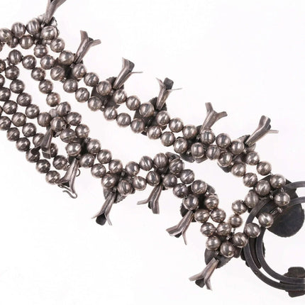 Vintage Navajo Silver and turquoise squash blossom necklace f - Estate Fresh Austin