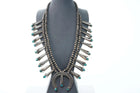 Vintage Navajo Silver and turquoise squash blossom necklace t - Estate Fresh Austin