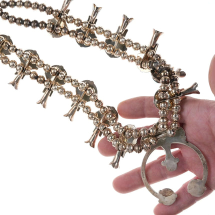 Vintage Navajo silver and turquoise squash blossom necklace - Estate Fresh Austin