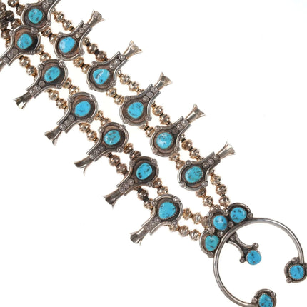 Vintage Navajo silver and turquoise squash blossom necklace - Estate Fresh Austin
