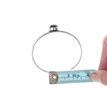 6.5" Vintage Navajo silver Azurite cuff bracelet - Estate Fresh Austin