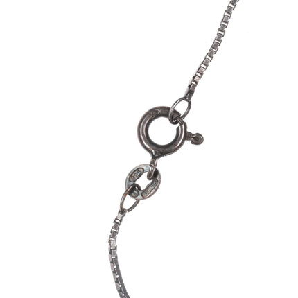 Vintage Navajo silver hand stamped pendant with turquoise - Estate Fresh Austin